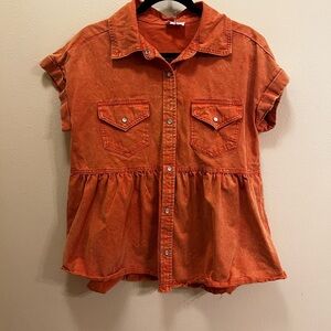 Entro Orange Button-Down Shirt